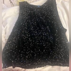 Old Navy Black Sequin Sleeveless Top